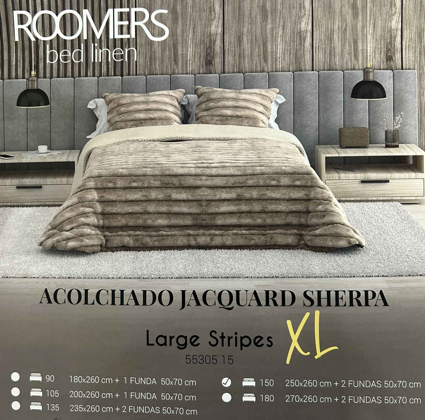 edredon jackuquard sherpa vison roomers